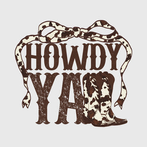 Cowhide Boot Howdy Transfer