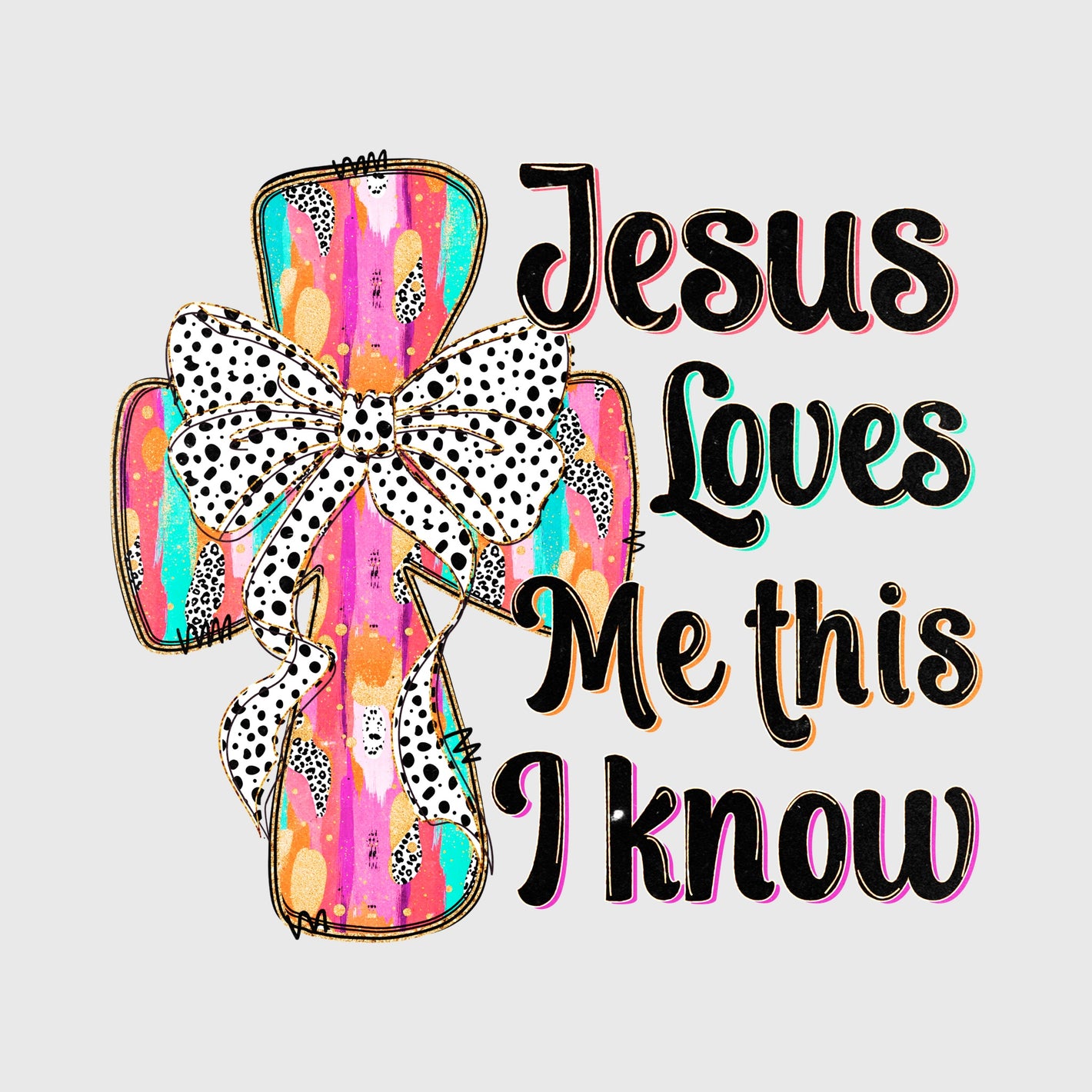 Bow Wrapped Faith Cross Transfer