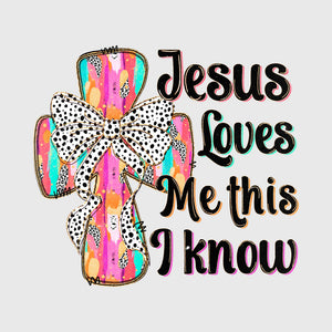 Bow Wrapped Faith Cross Transfer