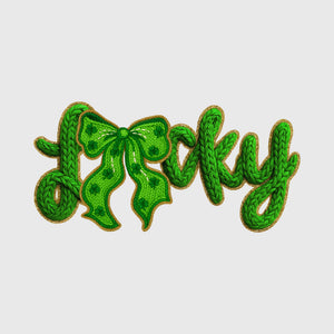 Emerald Knit Bow Transfer