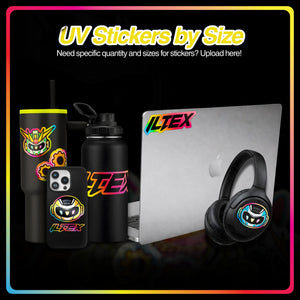 UV Stickers Transfers By Size