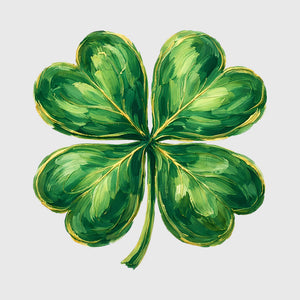 Painterly Emerald Clover Transfer
