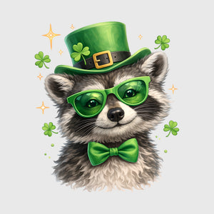 Shamrock Style Raccoon Transfer
