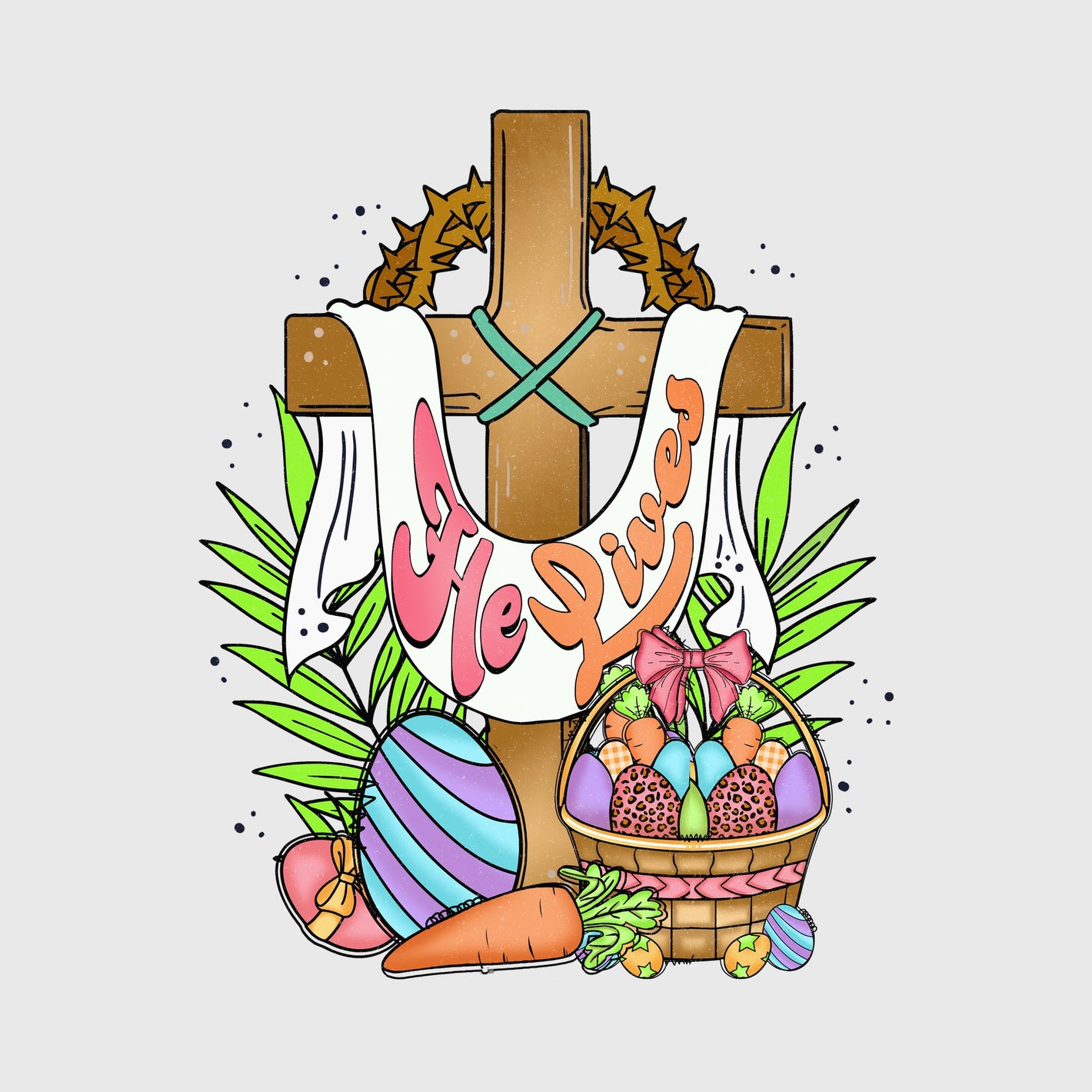 Crowned Cross He Lives Transfer