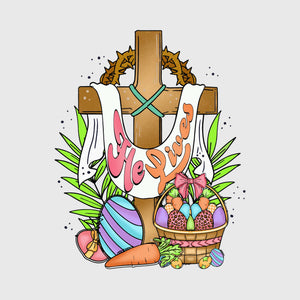 Crowned Cross He Lives Transfer