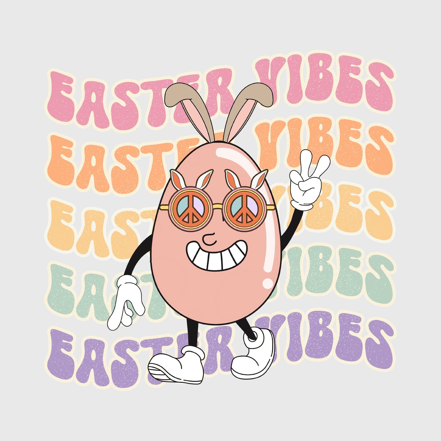 Retro Peace Egg Groove Transfer