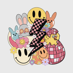 Electric Bunny Smiley Storm Transfer