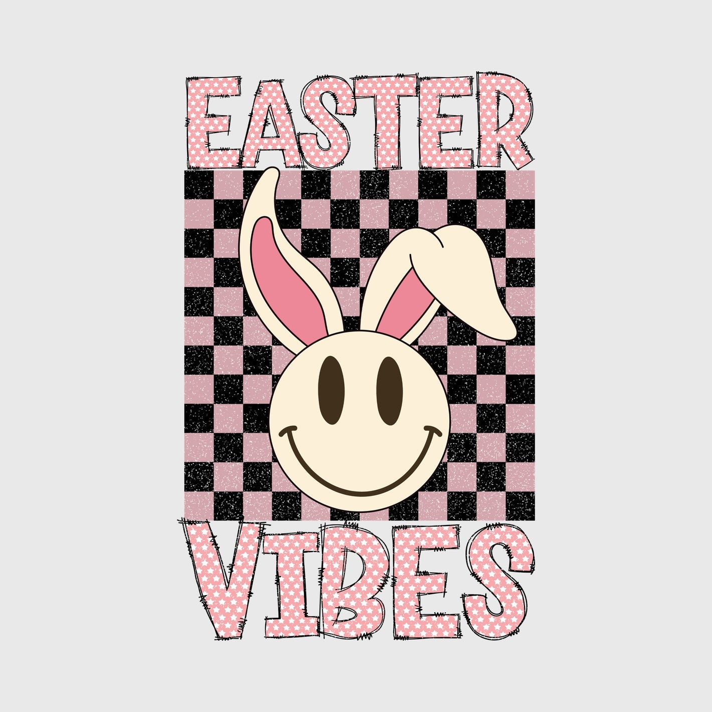 Checkered Bunny Vibes Transfer