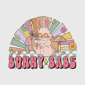 Retro Bloom Bunny Babe Transfer