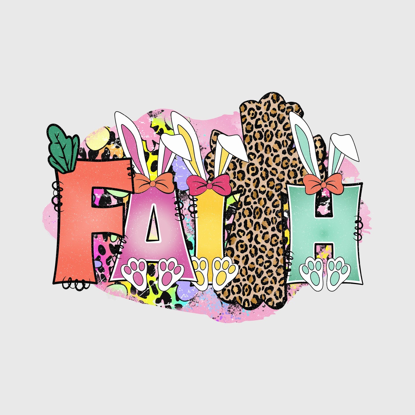 Wild Bloom Faith Bunny Transfer