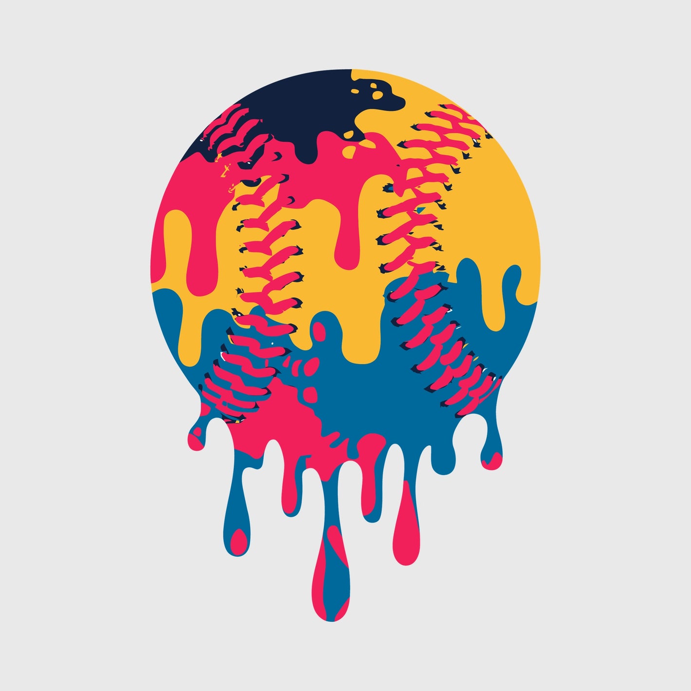 Bold Melt Baseball Art Transfer