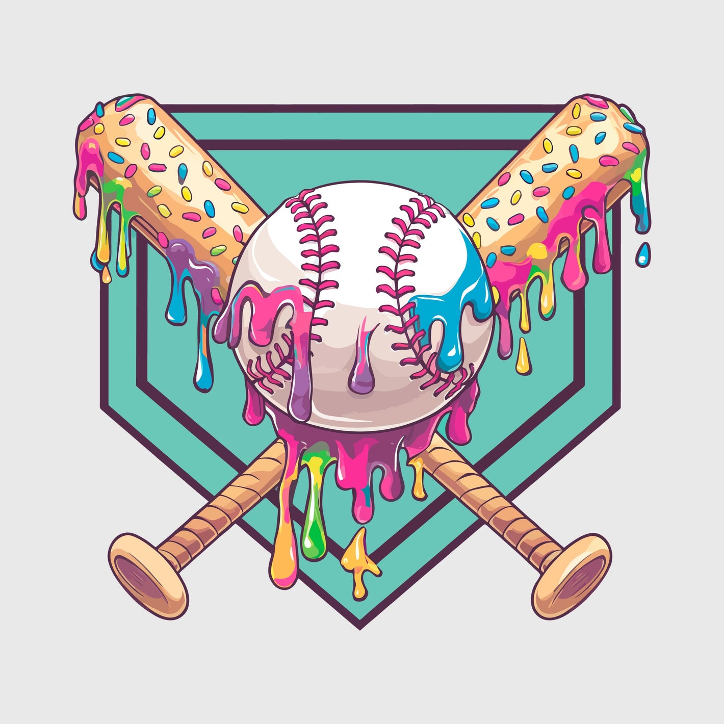 Neon Melt Slugger Art Transfer