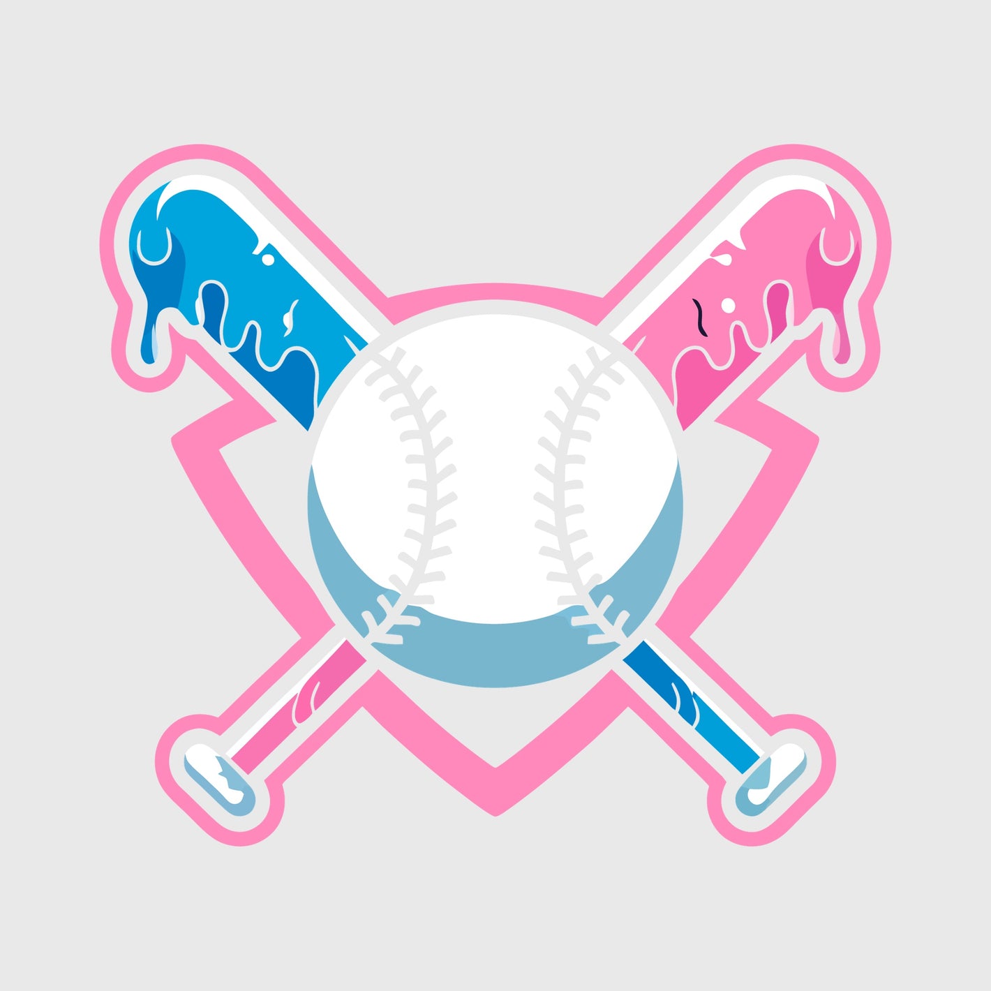 Pink Blue Drip Diamond Transfer