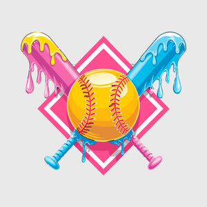 Softball Paint Drip Transfer