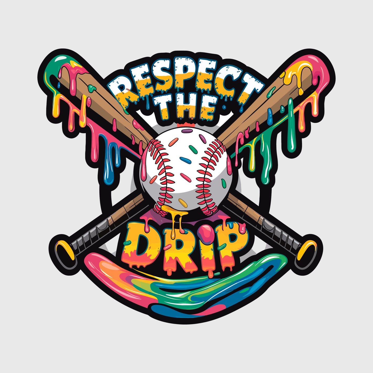 Color Drip Baseball Transfer