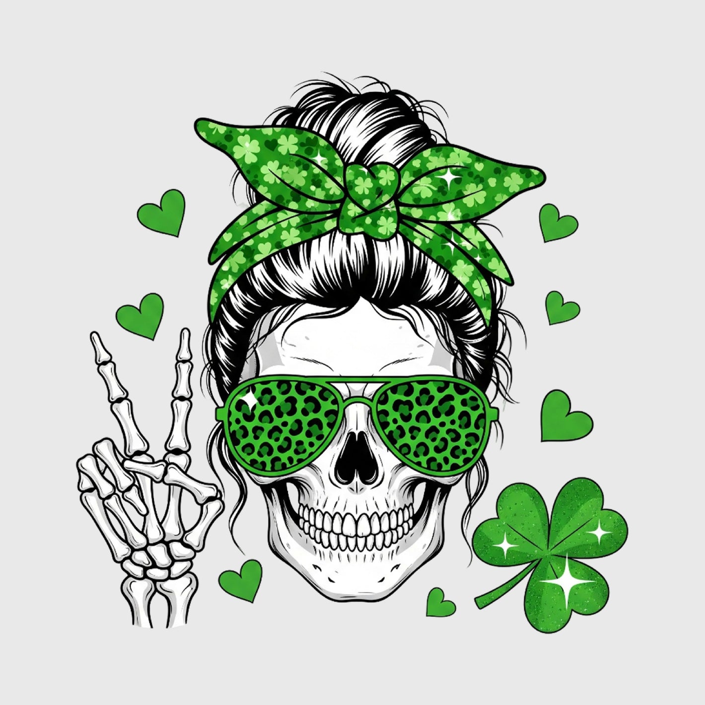 Shamrock Rebel Skull Transfer