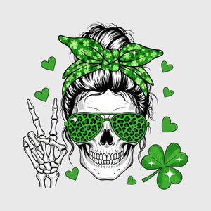 Shamrock Rebel Skull Transfer