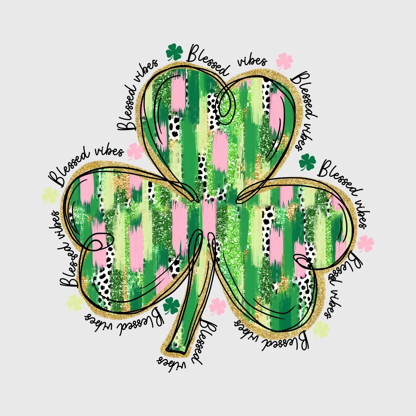 Emerald Patchwork Shamrock Transfer