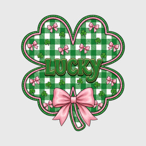 Pink Bow Clover Transfer