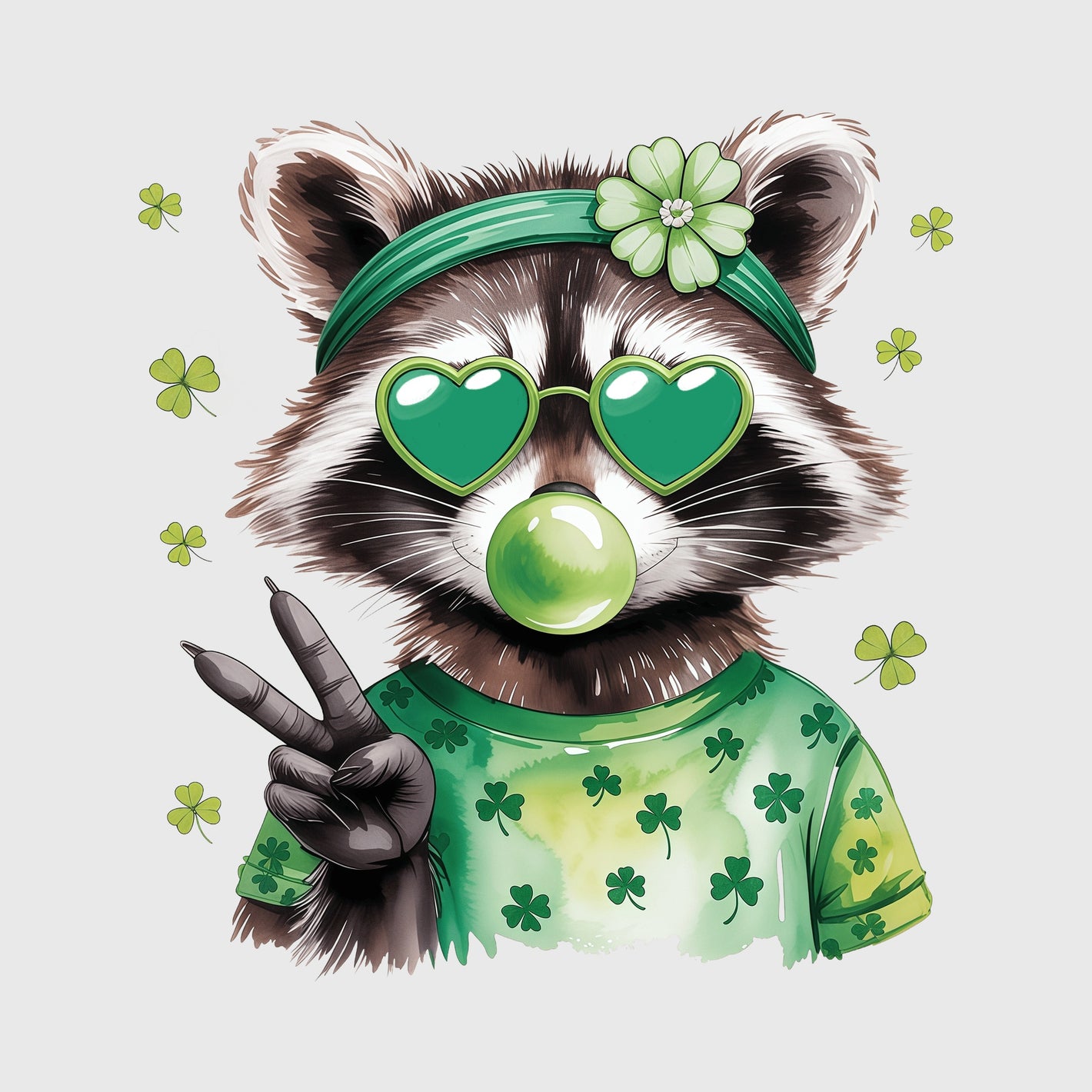 Lucky Raccoon Bubble Transfer