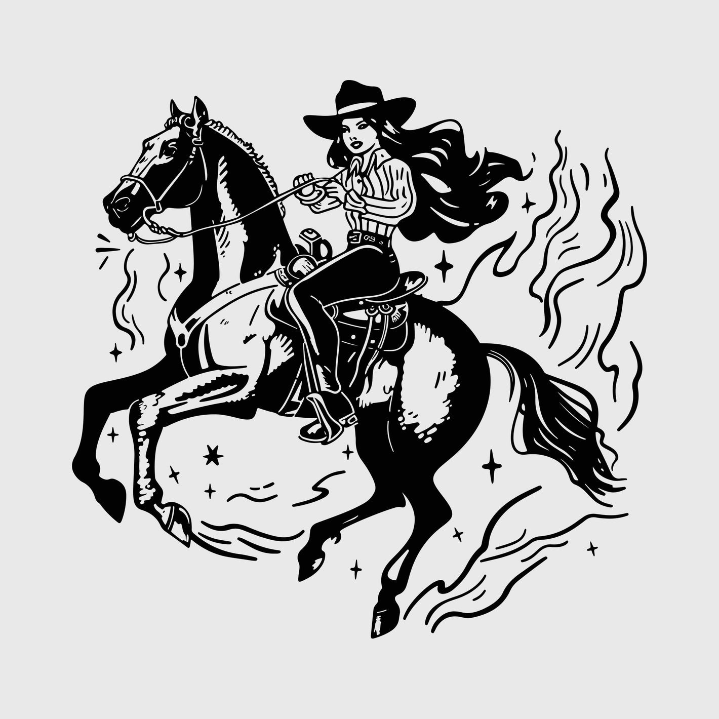 Midnight Rodeo Rider Transfer