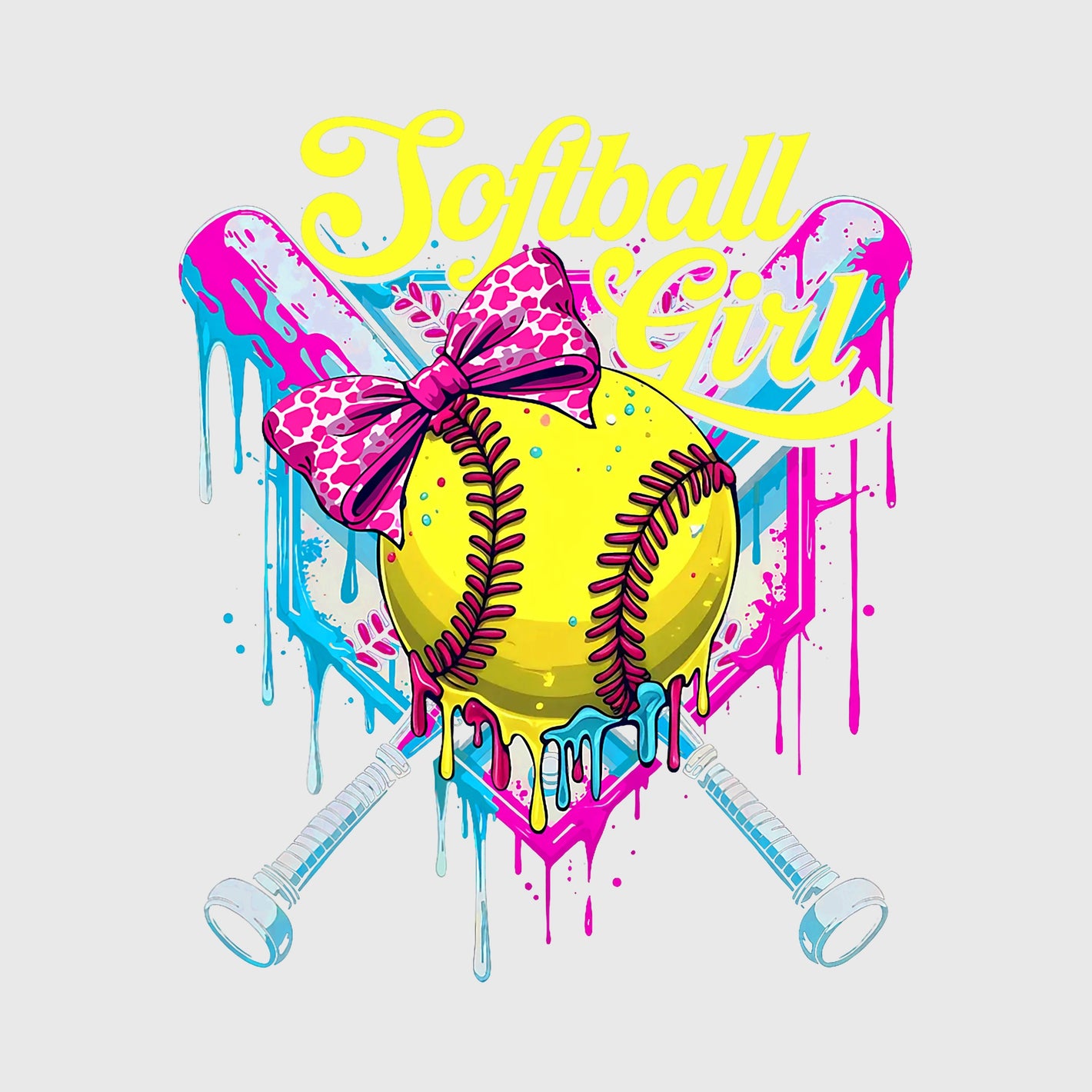 Glam Drip Softball Girl Transfer