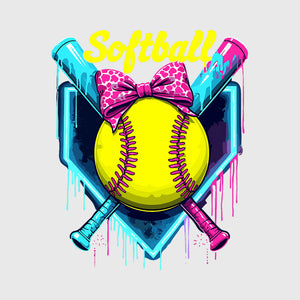 Bold Drip Softball Crest Transfer