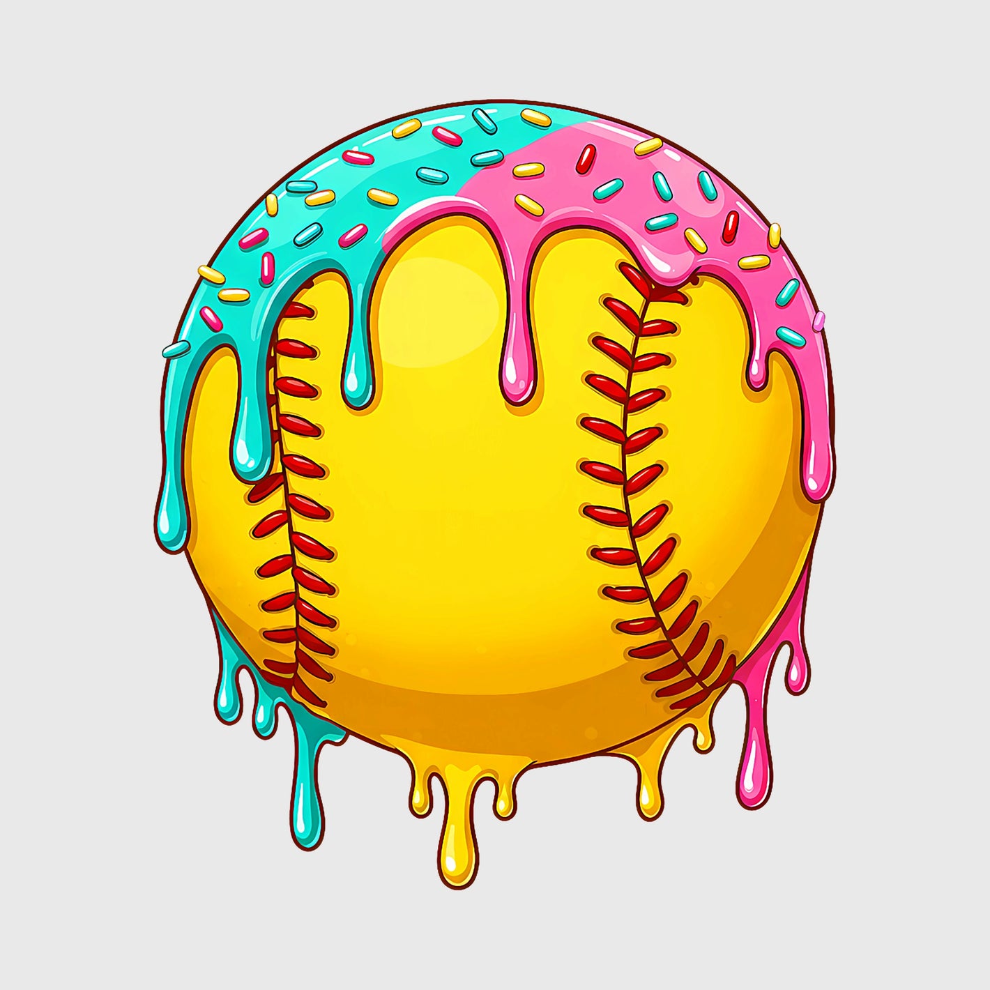 Sprinkle Melt Softball Transfer
