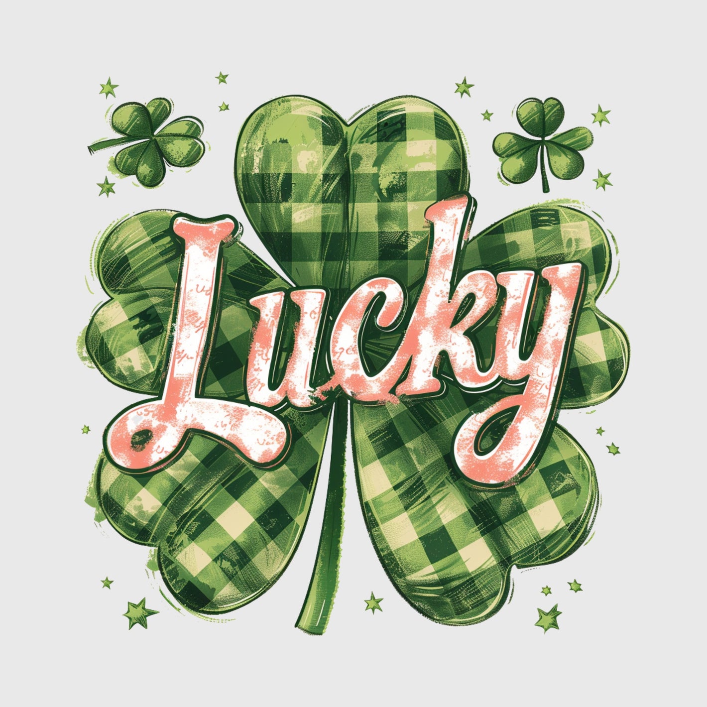 Plaid Clover Lucky Transfer