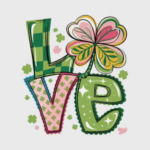 Patchwork Clover Love Transfer