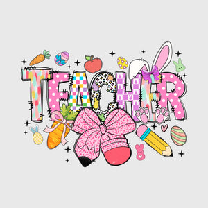 Patchwork Bunny Teacher Spirit Transfer