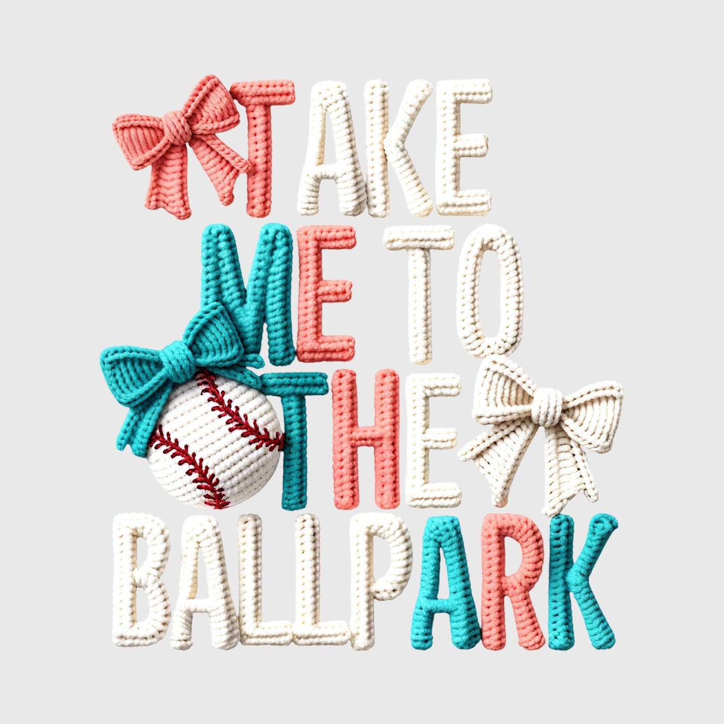 Ballpark Bow Bliss Transfer