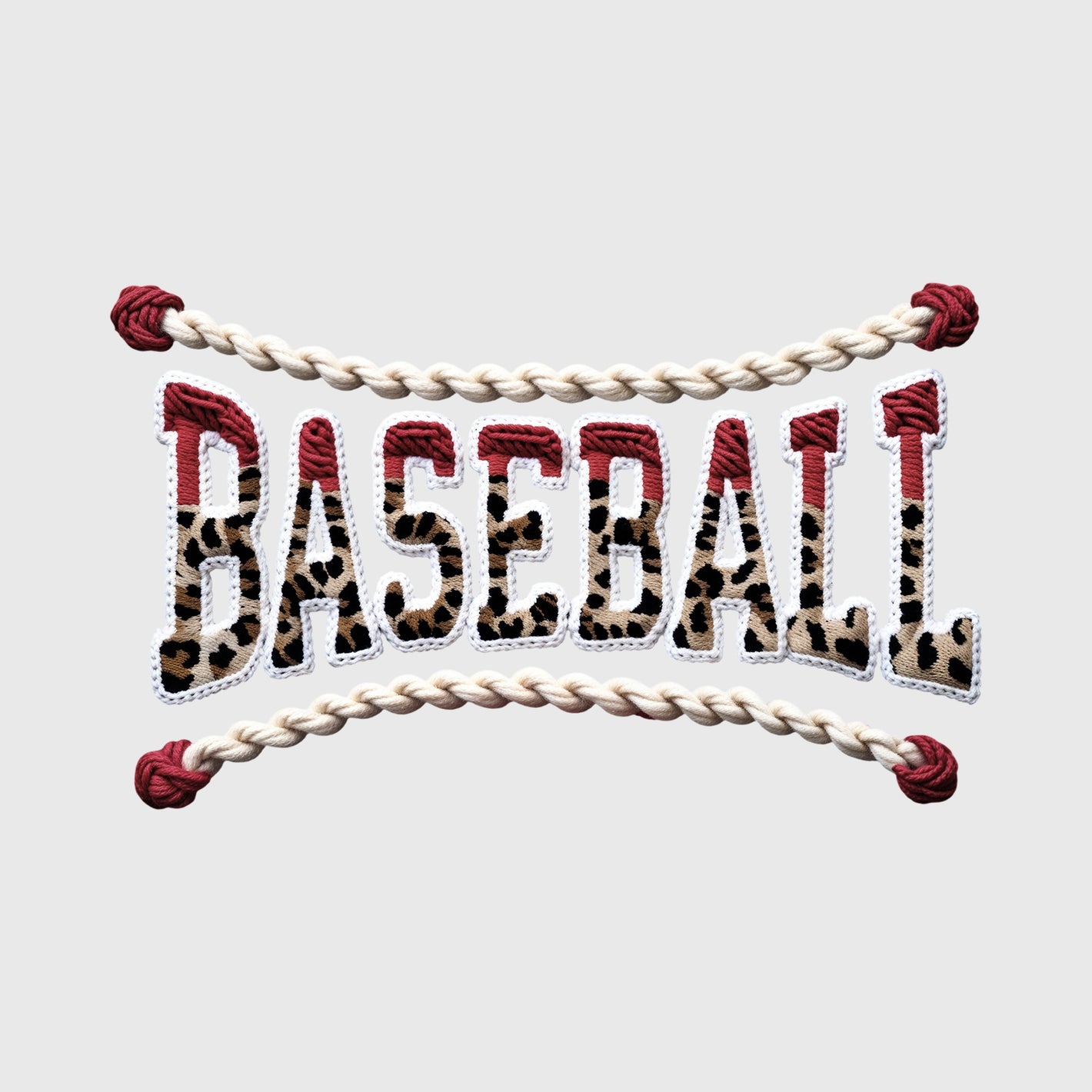Leopard Rope Baseball Transfer