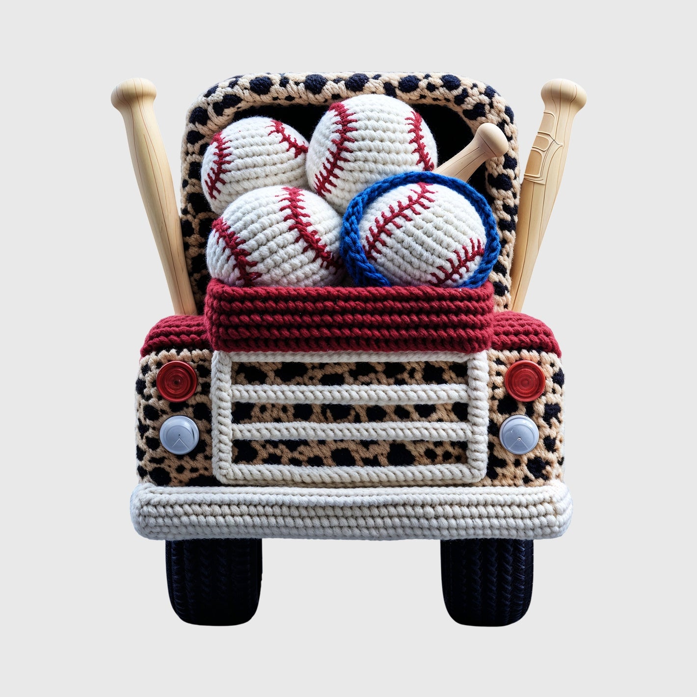 Vintage Crochet Baseball Truck Transfer