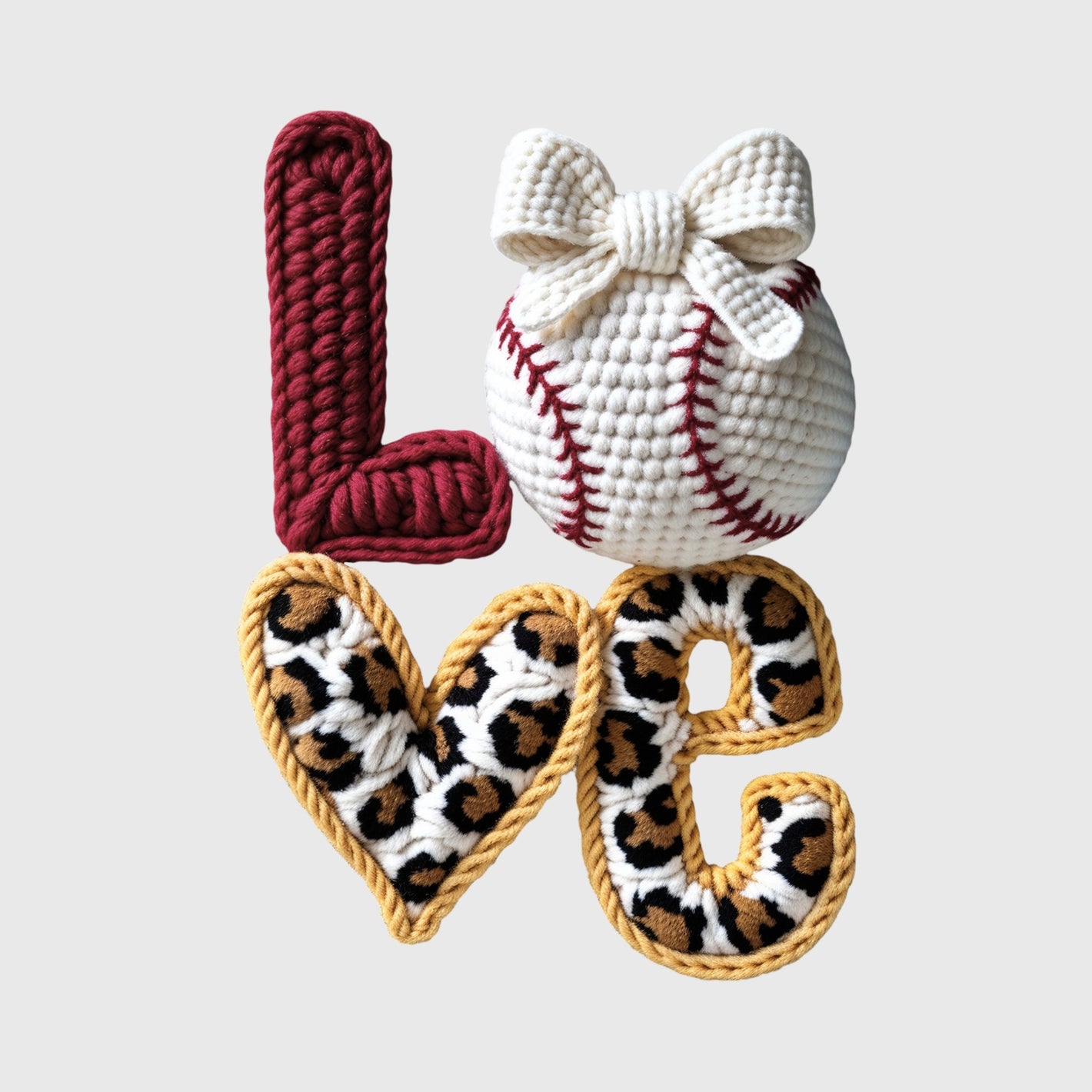 Crochet Love Baseball Transfer
