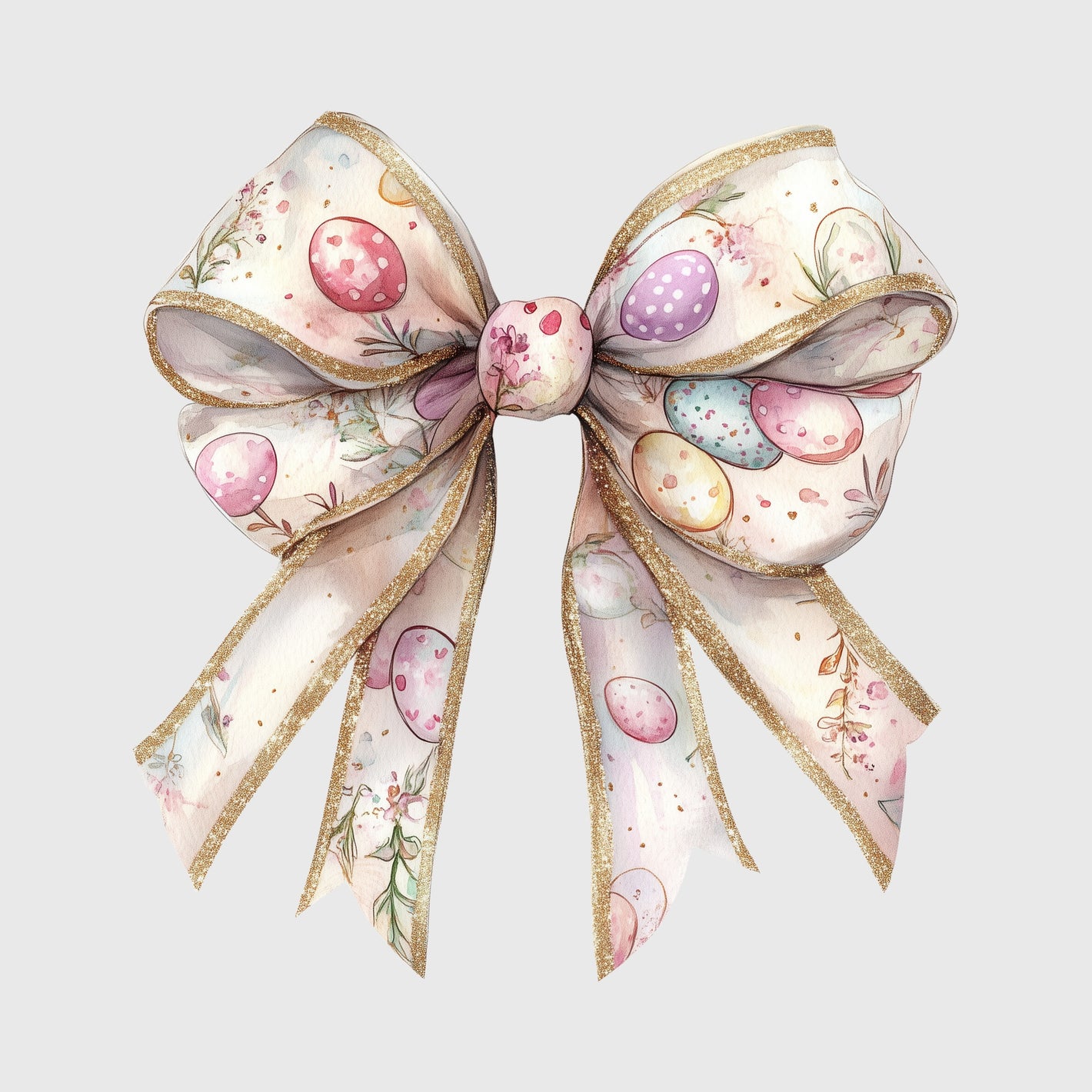 Golden Trim Easter Bow Transfer