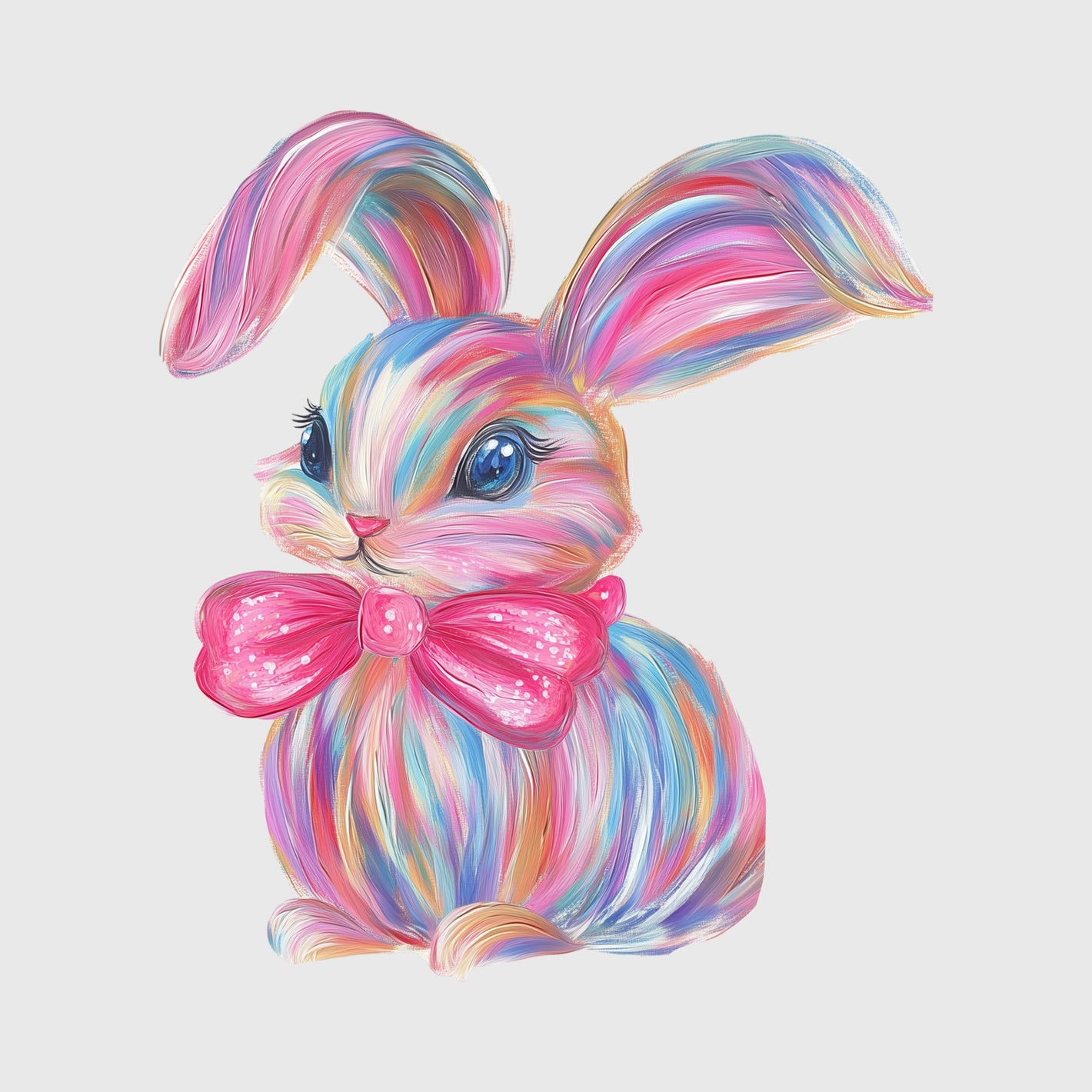 Rainbow Brush Bunny Charm Transfer