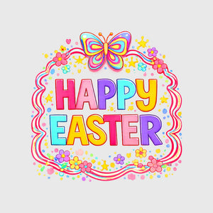 Rainbow Butterfly Easter Transfer