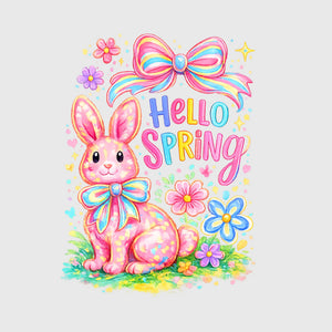 Pastel Bunny Spring Transfer