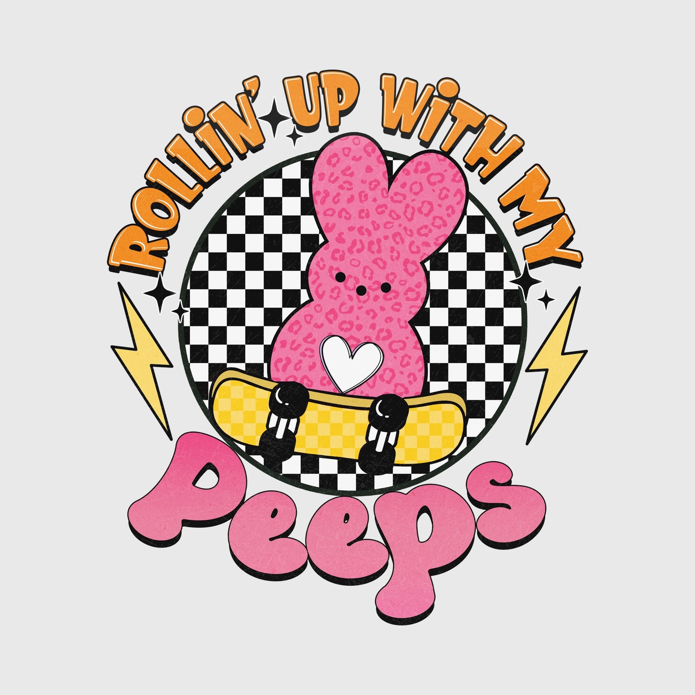 Skateboard Bunny Peep Crew Transfer