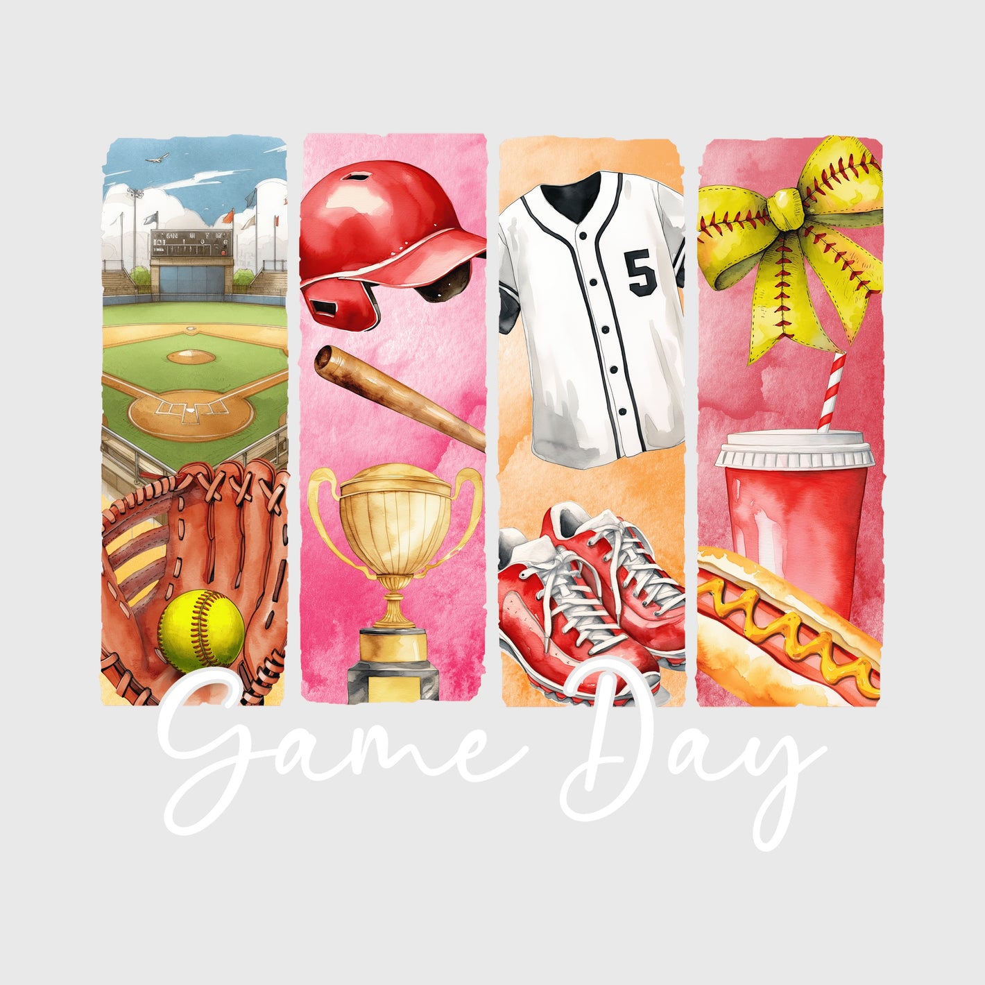 Watercolor Game Day Transfer